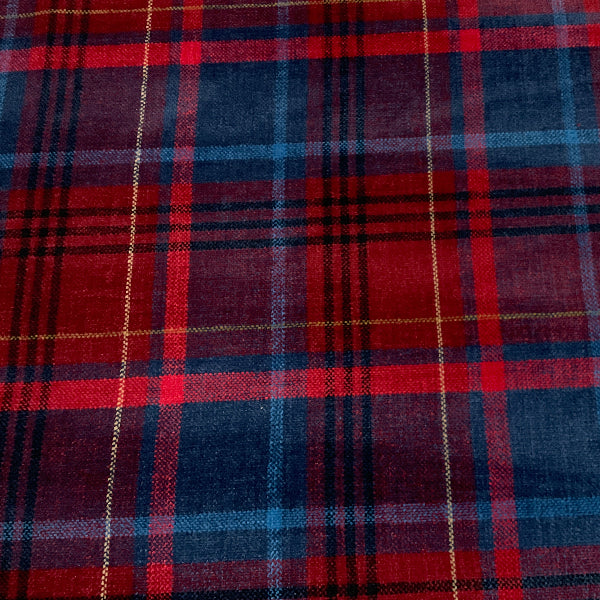 Zimmer Rohde Paros Blue Red Plaid Upholstery Fabric