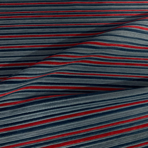 Zimmer Rohde Pepe 536 Blue Velvet Stripe Upholstery Fabric