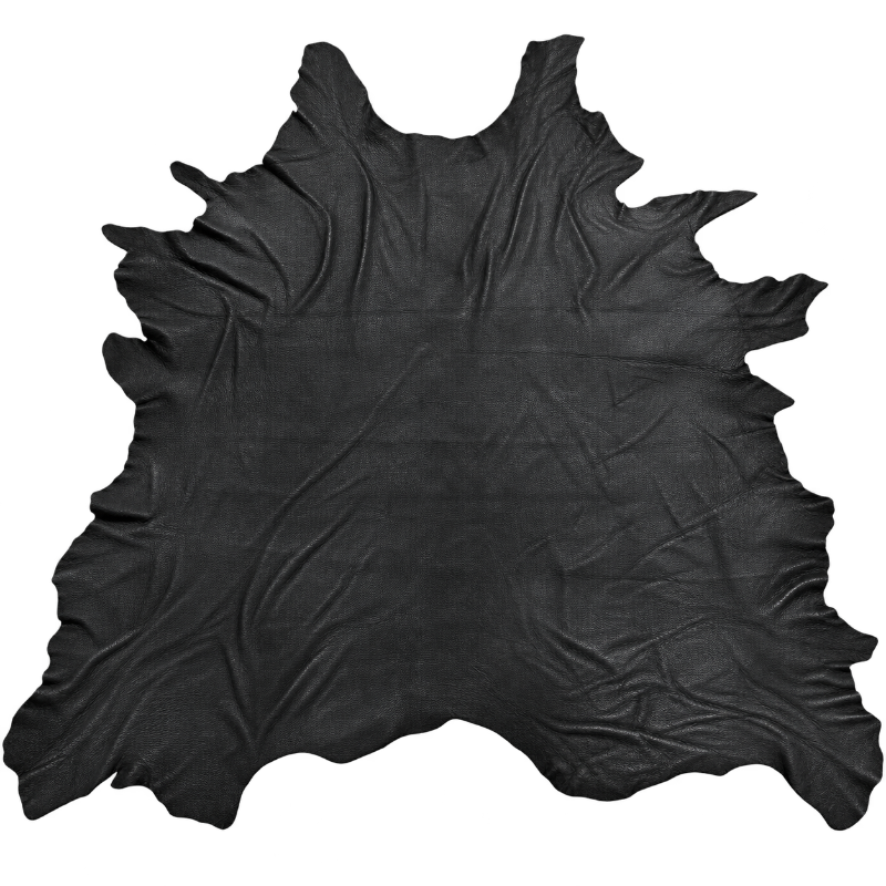 Black Suede Leather Full Whole Cow Hide Upholstery AVG 60 SQFT