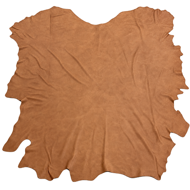 Medium Brown Toned Italian Grained Leather Full Whole Cow Hide Upholstery