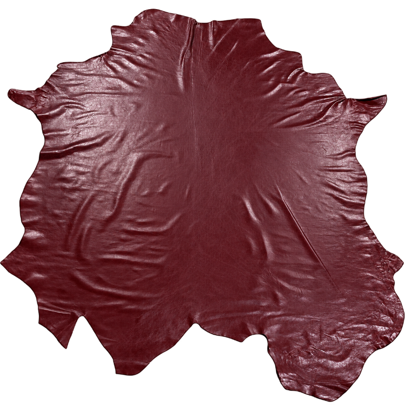 Burgundy Red Smooth Grain Leather Full Whole Cow Hide Upholstery