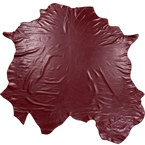 Burgundy Red Smooth Grain Leather Full Whole Cow Hide Upholstery