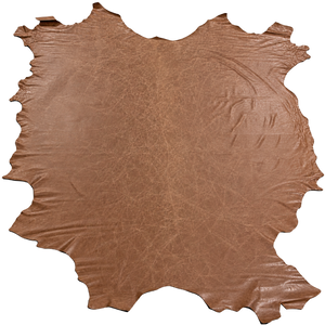 Carmel Brown Distressed Grain Leather Full Whole Cow Hide Upholstery