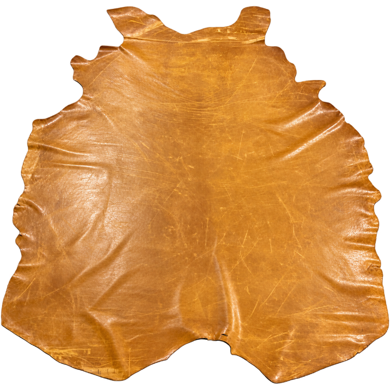 Mustard Brown Smooth Aniline Leather Full Whole Cow Hide Upholstery