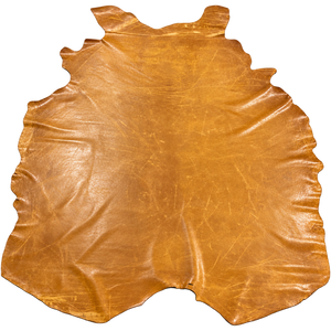 Mustard Brown Smooth Aniline Leather Full Whole Cow Hide Upholstery